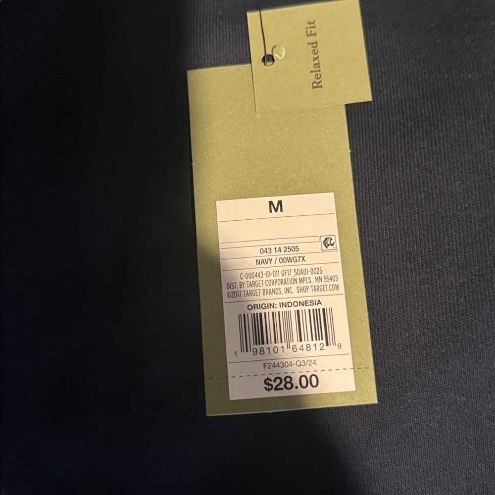 Goodfellow & Co Dark Blue Crewneck Sweater with Floral Patch